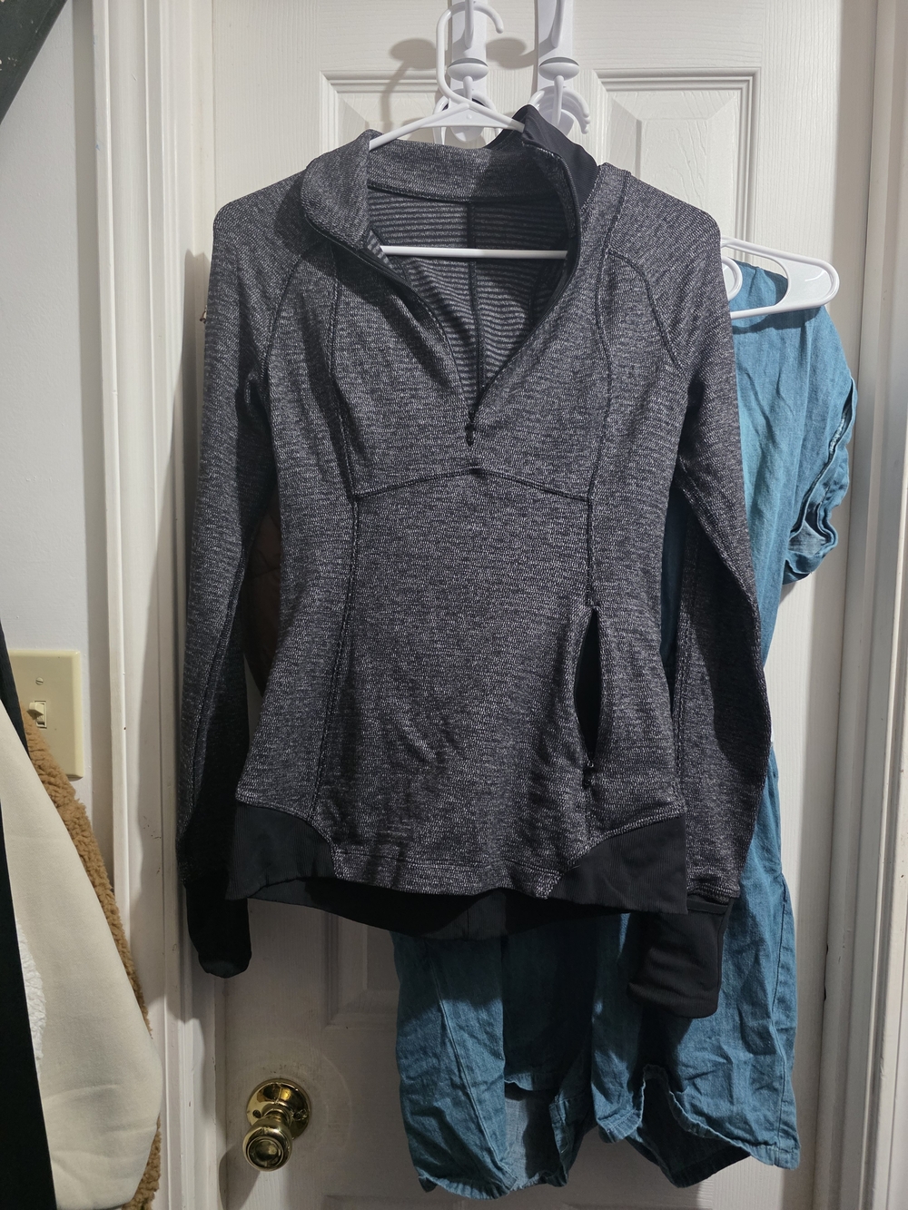 lululemon athletica Heathered Charcoal Gray Half-Zip Hoodie
